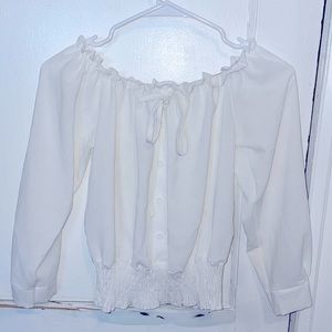 Off the shoulder white blouse